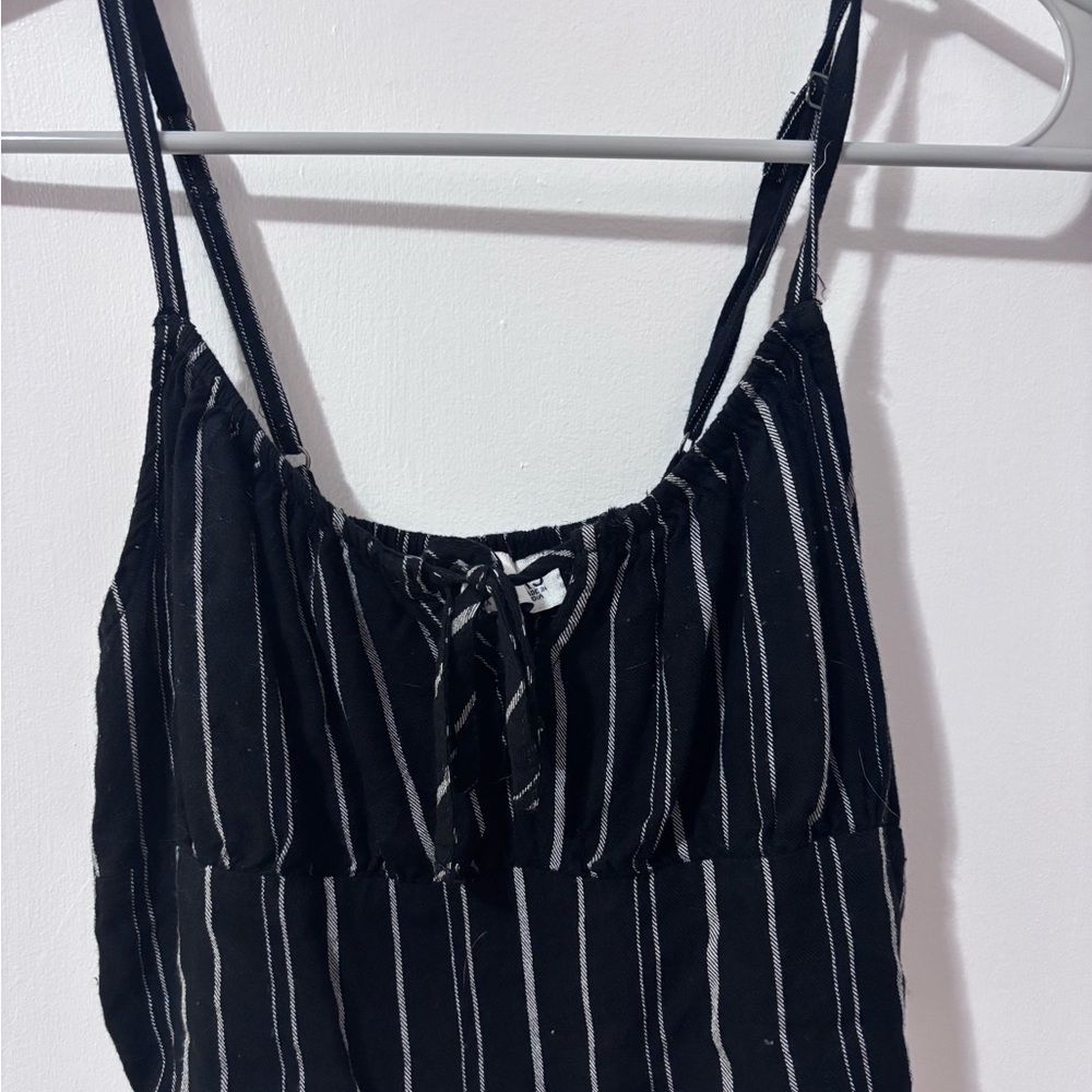 Hollister Black and White Striped Tank Top